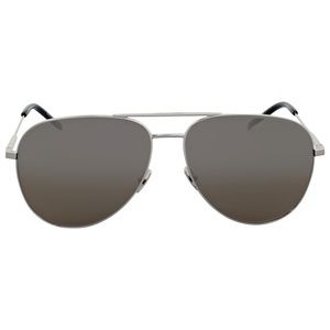 YVES SAINT LAURENT Silver Metal Aviator Sunglasses